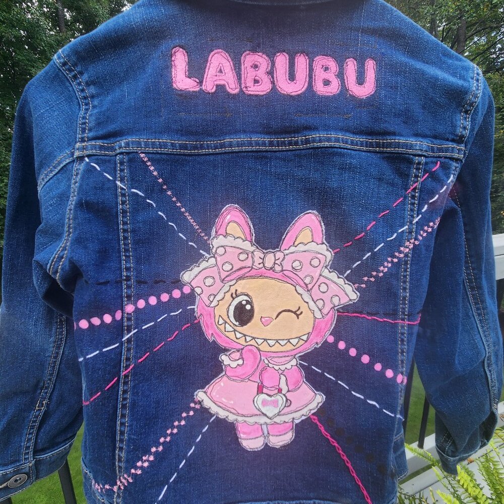 Girl's LABUBU Hand Painted Jean Jacket